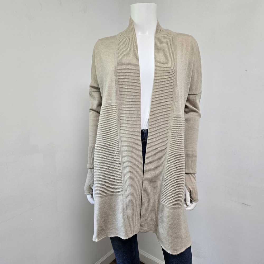Lululemon Sit In Lotus Cardigan Sweater Merino Wool Size L Sandlot 48" Chest
